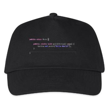 Java Bonjour tout le monde! idée cadeau - Casquette de baseball Enfant - noir - Devant
