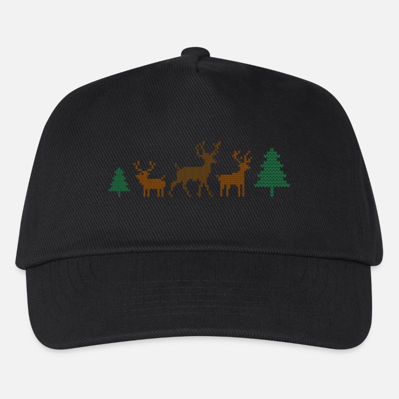 Lustige Weihnachten im Wald - Kinder Basecap - Schwarz