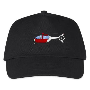 Pilot and helicopter red and white - Kids’ Baseball Cap - black - Front