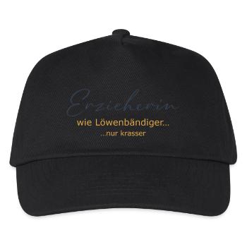 Erzieherin - wie Löwenbändiger, nur krasser - Kinder Basecap - Schwarz - Vorne