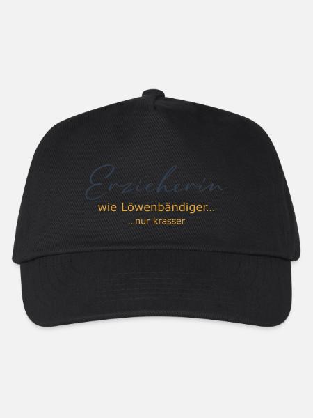 Erzieherin - wie Löwenbändiger, nur krasser - Kinder Basecap - Schwarz