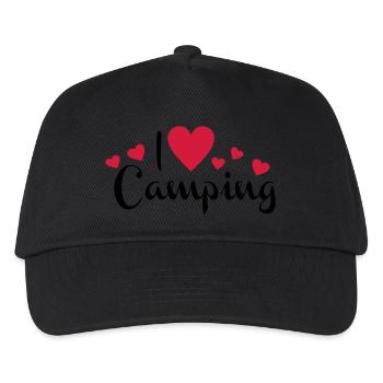 camping - Kinder Basecap - Schwarz - Vorne