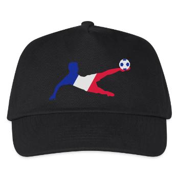 Französicher Fussballer - Kinder Basecap - Schwarz - Vorne