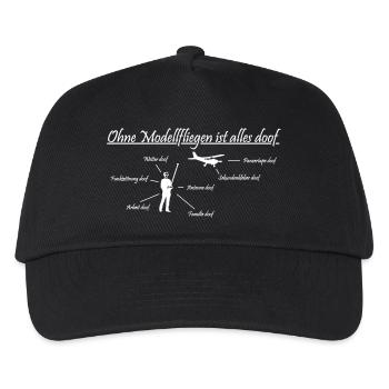 ohne modellfliegen ist alles doof - Kinder Basecap - Schwarz - Vorne