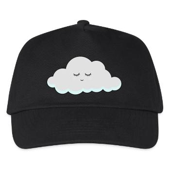 Schlaf Wolke mit Wimpern - Kinder Basecap - Schwarz - Vorne