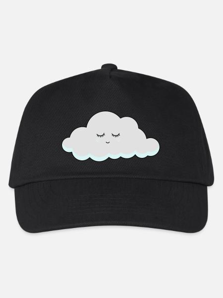 Schlaf Wolke mit Wimpern - Kinder Basecap - Schwarz