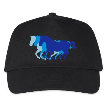 Three horses at gallop - Kids’ Baseball Cap - black - Front