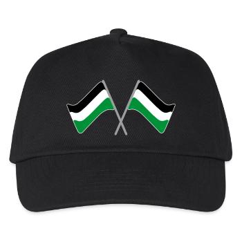 Fahne schwarz-weiss-grün | Flagge Fußball Stadion - Kinder Basecap - Schwarz - Vorne