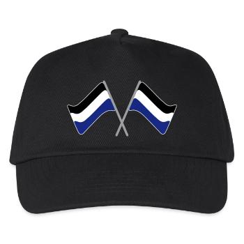 Drapeau noir-blanc-bleu | stade de football de drapeau - Casquette de baseball Enfant - noir - Devant