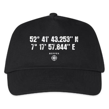 Meppen Geocacher Geschenk Standort GPS Stadt - Kinder Basecap - Schwarz - Vorne