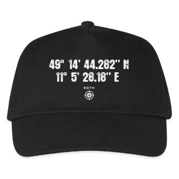 Roth Geocacher Geschenk Standort GPS Stadt - Kinder Basecap - Schwarz - Vorne