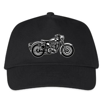 Moto / Classique moto 04_schwarz blanc - Casquette de baseball Enfant - noir - Devant