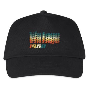 50th birthday t shirt vintage 1968 gift - Kids’ Baseball Cap - black - Front