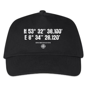 Cadeau de géocaching coordonnées Bremerhaven - Casquette de baseball Enfant - noir - Devant