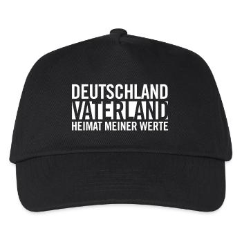 Germany Fatherland Home of my values white - Kids’ Baseball Cap - black - Front