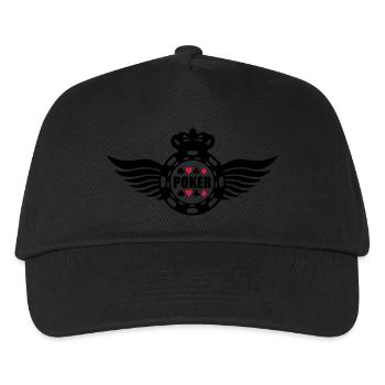 poker_king_wings_f2 - Kinder Basecap - Schwarz - Vorne
