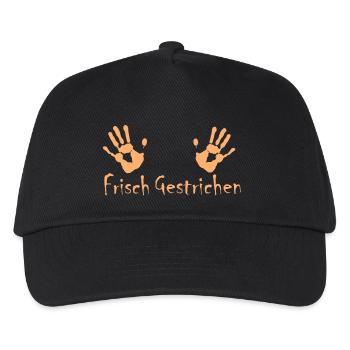 Frisch Gestrichen | Tapezieren | Streichen - Kinder Basecap - Schwarz - Vorne