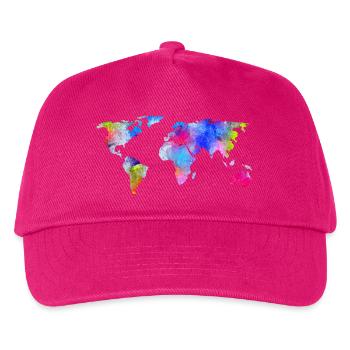 weltkarte - Kinder Basecap - Fuchsia - Vorne