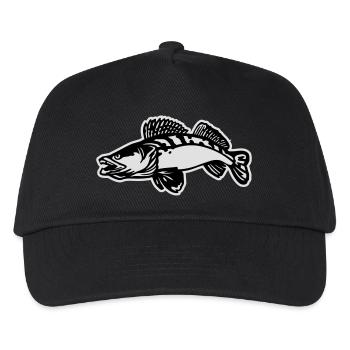 zander1__2c_mit_kontur - Kids’ Baseball Cap - black - Front