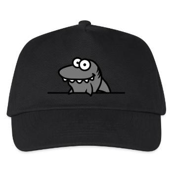 hai lustig schild rahmen mauer zeigen comic cartoo - Kinder Basecap - Schwarz - Vorne