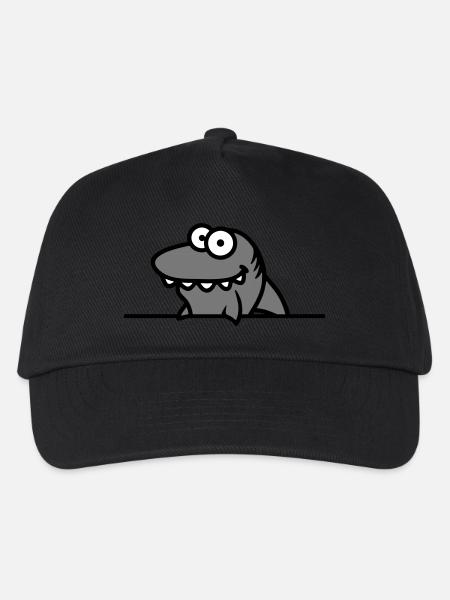 hai lustig schild rahmen mauer zeigen comic cartoo - Kinder Basecap - Schwarz