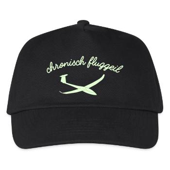 Segelflieger gliding Spruch Geschenk Segelfluzeug - Kinder Basecap - Schwarz - Vorne