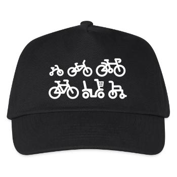 Evolution Radfahren Radrennen Rennrad Fahrrad - Kinder Basecap - Schwarz - Vorne