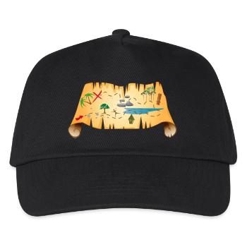 old treasure map on antique parchment - Kids’ Baseball Cap - black - Front