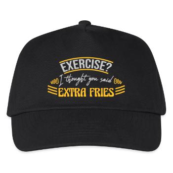 Exercice Extra Fries Citation - Casquette de baseball Enfant - noir - Devant
