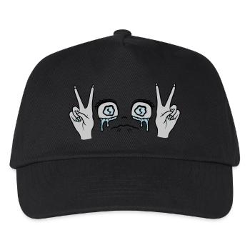 Female Victory Hand Signal Girl - Kids’ Baseball Cap - black - Front