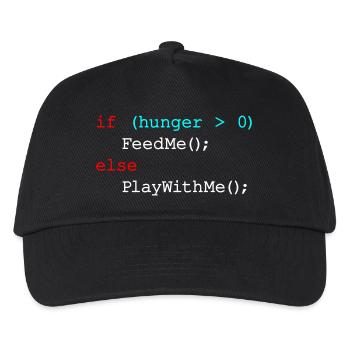 Wenn Hunger mich füttert, sonst spiel mit mir - JavaScript - Kinder Basecap - Schwarz - Vorne