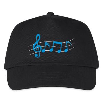 Logo Symbole Musik Noten - Kinder Basecap - Schwarz - Vorne