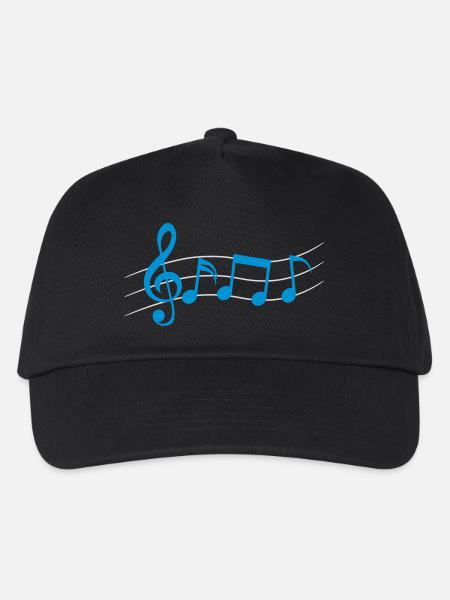 Logo Symbole Musik Noten - Kinder Basecap - Schwarz