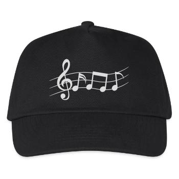 Gesang Logo Symbole Musik - Kinder Basecap - Schwarz - Vorne