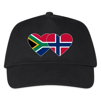 Afrique du Sud Norvège Drapeau Coeur Contour Blanc - Casquette de baseball Enfant - noir - Devant