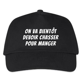 chasse, chasse humour, chasser pour manger - Casquette de baseball Enfant - noir - Devant