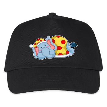 Elefant Schlafen Schlafanzug - Kinder Basecap - Schwarz - Vorne