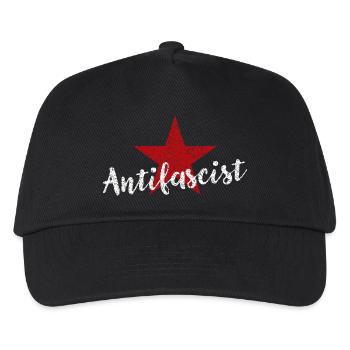 Antifaschistischer Roter Stern - Kinder Basecap - Schwarz - Vorne