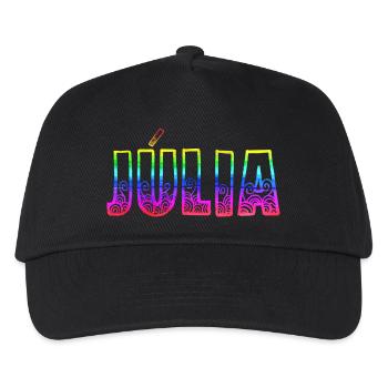 julia rs regenbogen - Kinder Basecap - Schwarz - Vorne