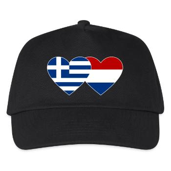 Greece Holland Flag Heart - Kids’ Baseball Cap - black - Front