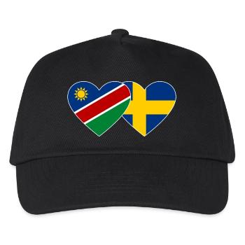 Namibia Schweden Flagge Herz - Kinder Basecap - Schwarz - Vorne