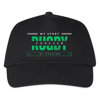 Rugby forever my sport my passion green - Kids’ Baseball Cap - black - Front