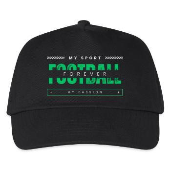 Football my sport my passion green - Kids’ Baseball Cap - black - Front