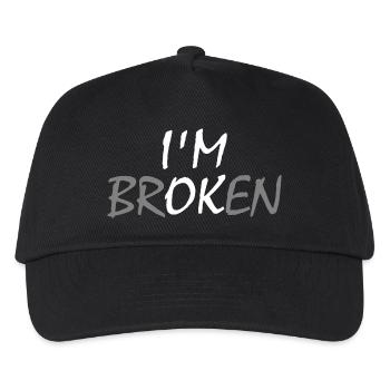 I'm broken I'm ok - Kinder Basecap - Schwarz - Vorne