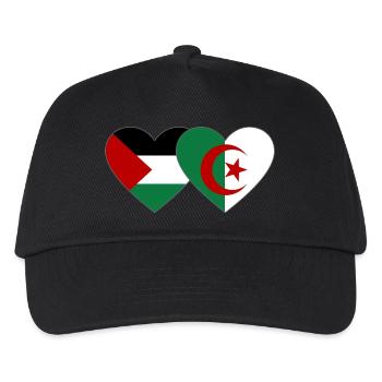 Palästina Algerien Flagge Herz - Kinder Basecap - Schwarz - Vorne