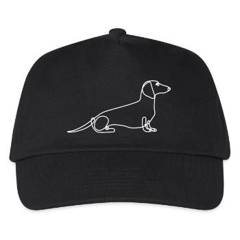 Elegant Dachshund Line Drawing - Kids’ Baseball Cap - black - Front