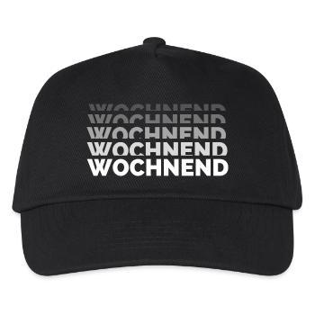 Wochnend - Wochenende, Freizeit - Kinder Basecap - Schwarz - Vorne