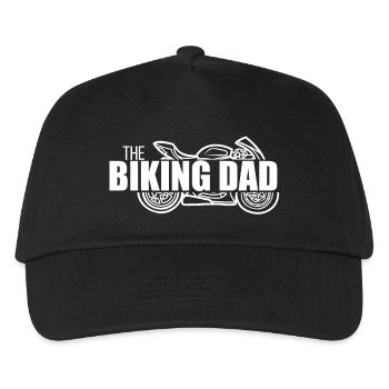 The Biking Dad Motorrad-Design - Kinder Basecap - Schwarz - Vorne