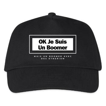 OK JE SUIS UN BOOMER MAIS UN BOOMER AVEC DE L'ETH - Casquette de baseball Enfant - noir - Devant