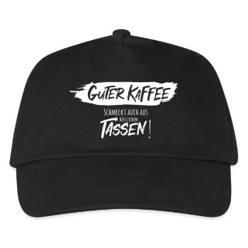 Guter Kaffee Schmeckt Auch Aus Hässlichen Tassen - Kinder Basecap - Schwarz - Vorne